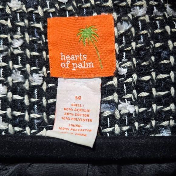 Hearts of Palm Black and White Tweed Blazer Jacket Cardigan - Picture 4 of 4